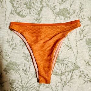 Cupshe Orange Textured Bikini Bottom
